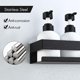 thumbnail image 1 of Estante de ducha, Estante de ducha sin taladrar, Estante de baño de acero inoxidable, Almacenamiento de ducha, Instalación adhesiva Carrito de ducha para champú, con juego de 2 ganchos, Negro mate, 1 of 2