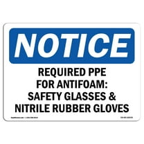 OSHA Notice Sign - Required PPE For Antifoam Safety Glasses | Plastic Sign | Protect Your Business, Work Site, Warehouse & Shop Area |  Made in the USA