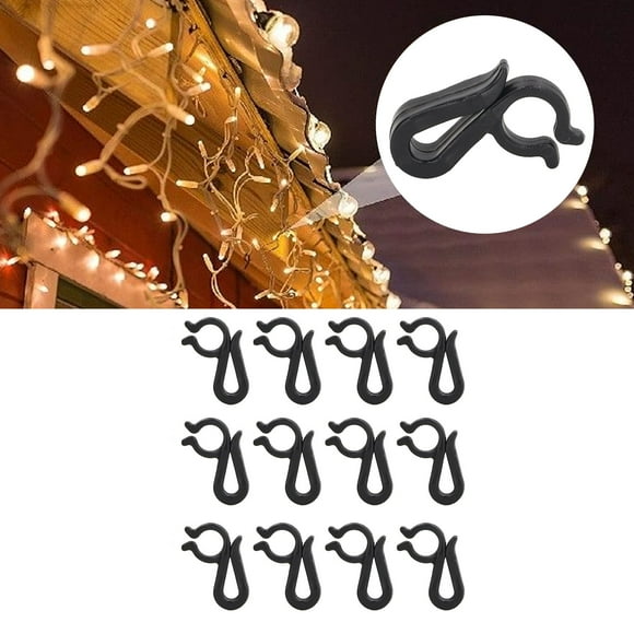 120 Pcs Crochets de Gouttière Extérieure Crochets Matériel Réutilisables Clips de Lumière de Noël Clips de Lumière de Gouttière pour Fête Festival