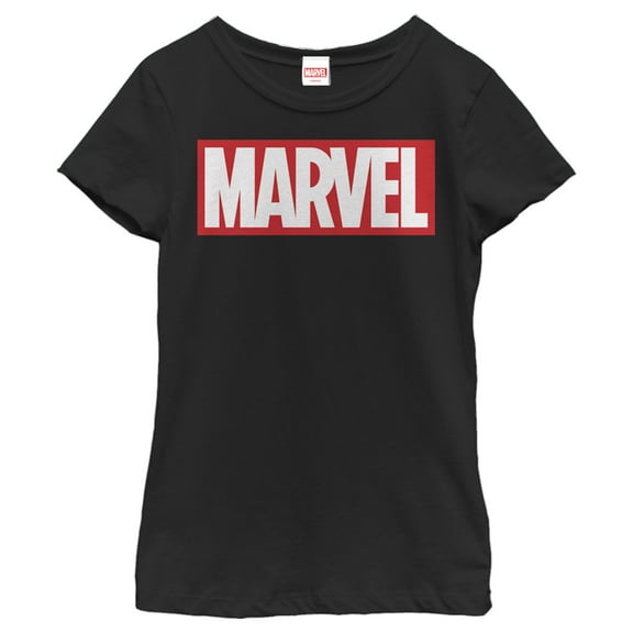 Girl's Marvel Classic Bold Logo Graphic Tee Black Small