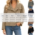 thumbnail image 3 of WIZUTIZ Women's Solid Color Button Front Jacket Turn Down Collar Long Sleeve Loose Casual, 3 of 6