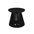 thumbnail image 4 of Ridge 20 Inch Handcrafted Mango Wood Round End Side Table Slatted Flared Base Black - Saltoro Sherpi, 4 of 7