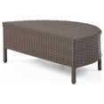 thumbnail image 3 of Noble House Newton 8 Seater Round Wicker Sectional Sofa Set Dark Brown and Beige, 3 of 14