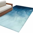 thumbnail image 2 of Area Rug for Living Room, Blue Ombre Non-Slip Indoor Large Carpet for Bedroom/Dining Room, Coastal Beach Modern Abstract Art Washable Low-Profile Rectangle Floor Mat Runner Rugs - 3 x 5 Ft, 2 of 7