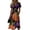 Purple Pink, variant on Halloween Costume Dresses for Women Short Sleeve V Neck Flowy Sundress Halloween Print Lightweight Outfit Wedding Guest Halloween Party Wear