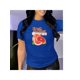 thumbnail image 2 of Playera Con Estampado De Fresh Summer Citrus – Dale Sabor y Color a tu Verano Ropa Para Mujer Color Azul Talla Grande Marca Emil SaEs, 2 of 4