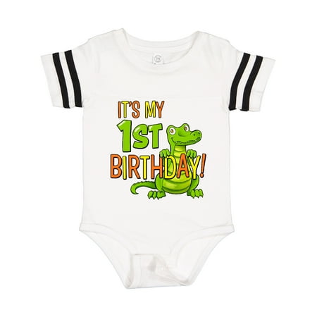 

Inktastic It s My 1st Birthday with Cute Green Alligator Gift Baby Boy or Baby Girl Bodysuit
