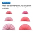 thumbnail image 4 of Uxcell Hanging Paper Fans Party Set 6Pcs Round Pattern Paper Fans Decoration for Home Birthday Wedding Graduation (Pink), 4 of 6