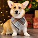 thumbnail image 4 of Dinheiro Bandanas para perros a cuadros, 2 unidades de bufanda triangular reversible para perros con bordes de borlas, 4 of 5