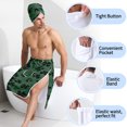 thumbnail image 5 of Colevkie 2 Pieces Bath Wrap Set Soft Absorbent Bath Skirt & Shower Towel for Men Wearable Beach Towel for Home Hotel Sauna Quick Drying Printed Clovers Pattern, 5 of 7