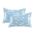 thumbnail image 2 of Haosy Satin Pillowcase for Hair and Skin Standard Cooling Silk Pillow Case with Envelope Closure White Raindrops and Clouds 20"x30", 2 of 9