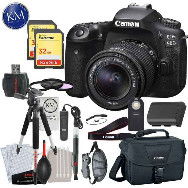 Canon EOS 90D DSLR Camera with 1855mm Lens with Deluxe Striker Bundle