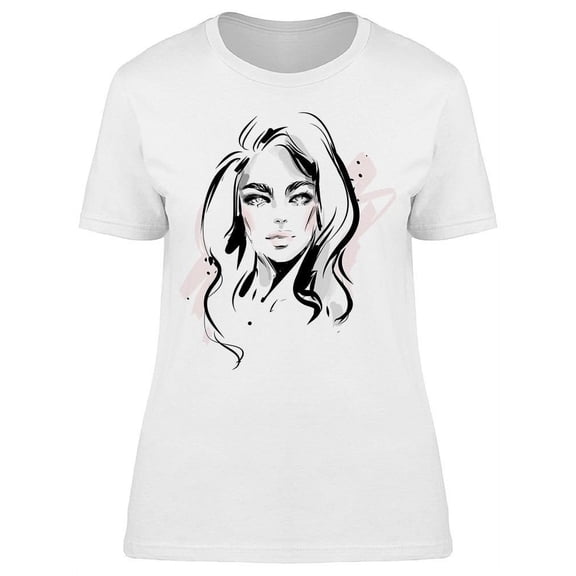 Black/white Model Face T-Shirt Women -Image by Shutterstock, Female Medium