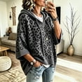 thumbnail image 5 of Lumtrix Womens 3/4 Sleeve Hoodie Knit Pullover Sweater Oversized Leopard Print Poncho Sweatshirts Loose Fall 2026 Winter Pullover Dark Gray S, 5 of 5