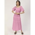 thumbnail image 5 of Moomaya Women Solid Viscose Rayon Casual Skirt, High Waist Smocked Midi Skirt, 5 of 8