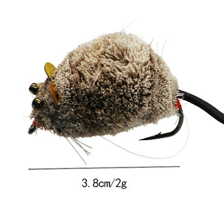 UDIYO 3D Eyes Long Tail Single Hook Fake Lure Vivid Hair Mouse