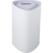 Metal Tin Charity Donation Box Tip Container Coin Collection Box Ticket Box Triangle Shaped 5" H x 3" Diameter with Slot on Removable Cover10 Pack White