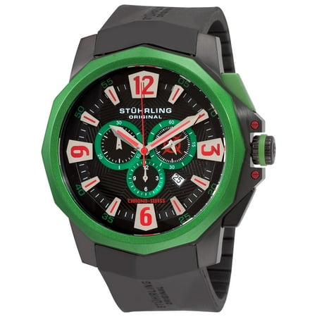 - Stuhrling Original Men's Admiral Swiss Quartz Chronograph Rubber Strap Watch