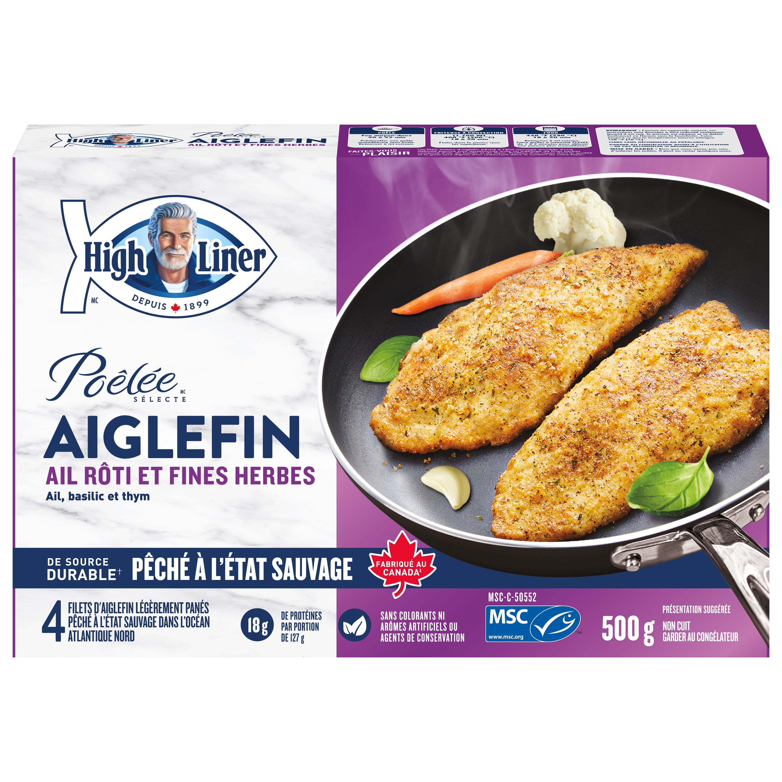 High Liner Pan-Sear Selects Roasted Garlic & Herb Haddock, 500 g