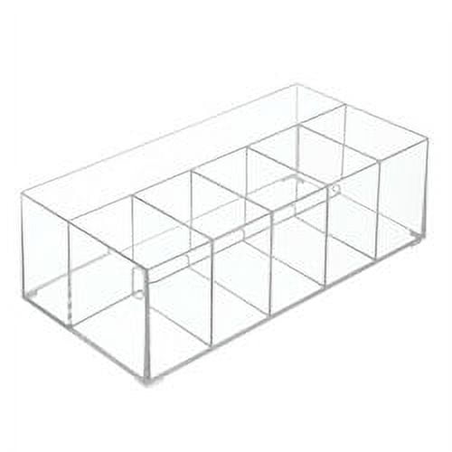 Clarity Cosmetic Organizer for Vanity, Dresser or Bathroom Cabinet to Hold Makeup, Beauty Products, Hair Accessories, 6 Compartments - Clear