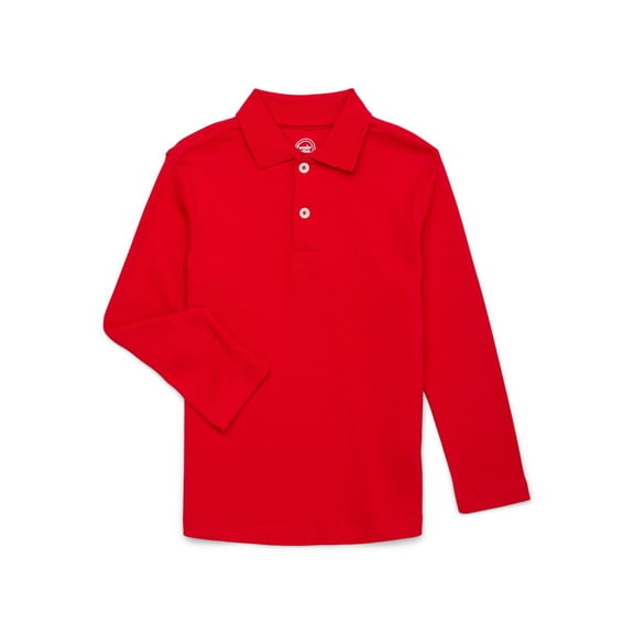 Wonder Nation Boys Long Sleeve Polo Shirt, Sizes 4-18 & Husky