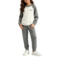 thumbnail image 4 of Hduncf Girls 2 Piece Thermal Sets ColorBlock Long Sleeve Shirt Elastic High Waist Pants Kids Fall Casual Cute Athletic Outfits Gray 2-3 Years, 4 of 8