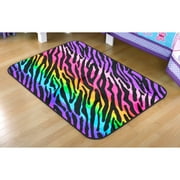 Kids Rugs Your Zone Rainbow Zebra Faux Mink Rectangular Rug Multi Color 30 X 46