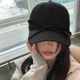 thumbnail image 2 of SikaFu Bow Tie Black Baseball Cap, Versatile For Women In Summer, Wide Brim, Big Head, Round Face, Small Duckbill Cap, Big Face Hat, Trendy, 2 of 9