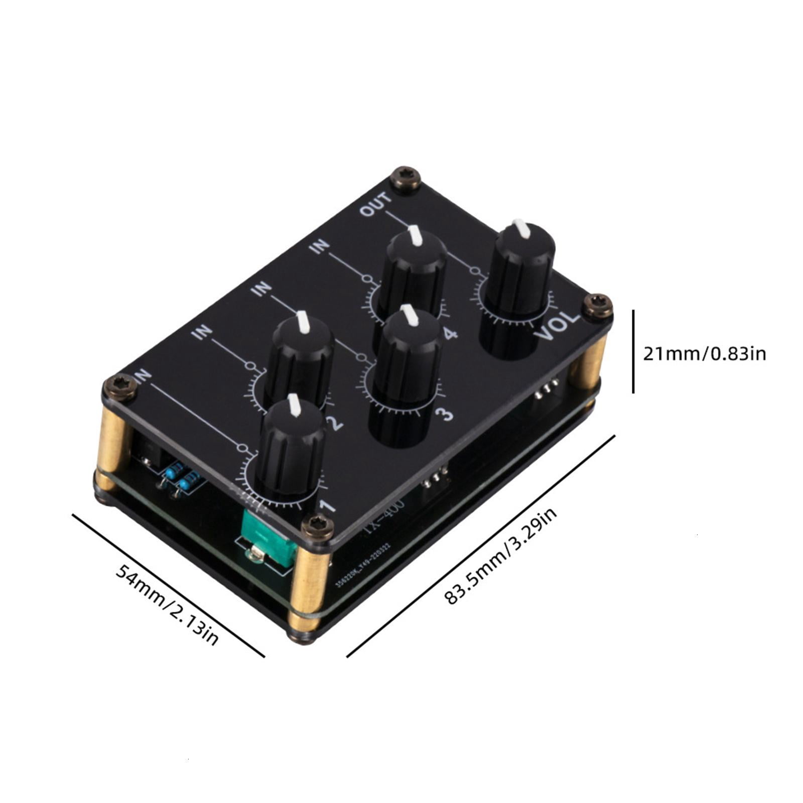 Ultra Low Noise 4 Channel Line Mixer 4 Stereo Channel Mini Audio Stereo Passive Mixer No Need External Power Supply