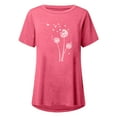 thumbnail image 4 of Pompotops Femmes Mode Casual Printing Shirts Manches Courtes Tee Tops Tunique Blouse, 4 of 4