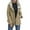 Khaki, variant on Women's Solid-color Loose Long-sleeved Fashionable And Warm Fleece Jacket, Cozy Interior, Lightweight Design, Perfect for Fall and Winter Casual Wear,Black M