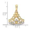 thumbnail image 4 of Diamond2Deal 14K Yellow Gold and White Rhodium Crown Pendant for Women (L- 0.85 in, W- 0.67 in), 4 of 4