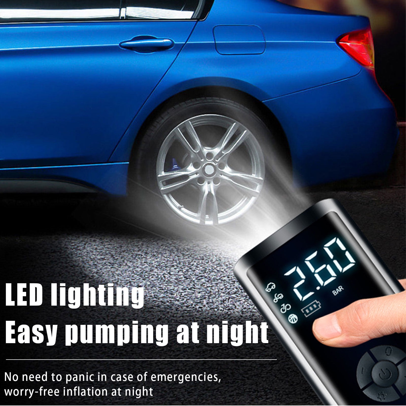 Dolked Tire Inflator Portable Air Pump Inflator, 18 PSI Electric Air