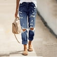 thumbnail image 4 of Brglopf Capri Jeans for Women Stretch High Waisted Distressed Denim Capris Ripped Skinny Cropped Pants with Pockets, 4 of 9