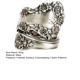 thumbnail image 7 of Grofry Party Ring Electroplating Polished Surface Geometric Flower Patterns Unfading Gift Giving Finger Band Adjustable Vintage Spoon Open Ring Jewelry Accessory, 7 of 7