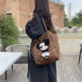 thumbnail image 2 of Niche-Bolso de lona con estampado de leopardo, bolso de viaje portátil perezoso de gran capacidad, con un solo hombro, Mickey, novedad de 2025, 2 of 5