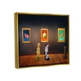 thumbnail image 3 of Stupell Funny Dog Museum Gallery Animals Animals & Insects Painting Gold Floater Framed Art Print Wall Art, 3 of 6
