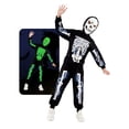 thumbnail image 3 of Usaibhir Toddler Boys Halloween Outfit Clothes Little Kids Skeleton Hoodie Pants Set Black Long Sleeve Clothing Set with Mask 2-6T, 3 of 9