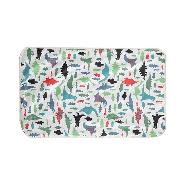 Couche-culotte imperméable en coton 3 couches pour bébé, 75 x 120 cm (dinosaure vert)