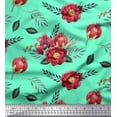 thumbnail image 1 of Soimoi Green Cotton Voile Fabric Leaves,Pomegranate & Floral Fabric Prints by Yard 56 Inch Wide, 1 of 1