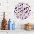 thumbnail image 3 of Pinksh Purple Yellow Flowers Round Wall Clock Silent Analog Battery Operated Black Pointer Home Decor 9.84" Diameter, 3 of 11