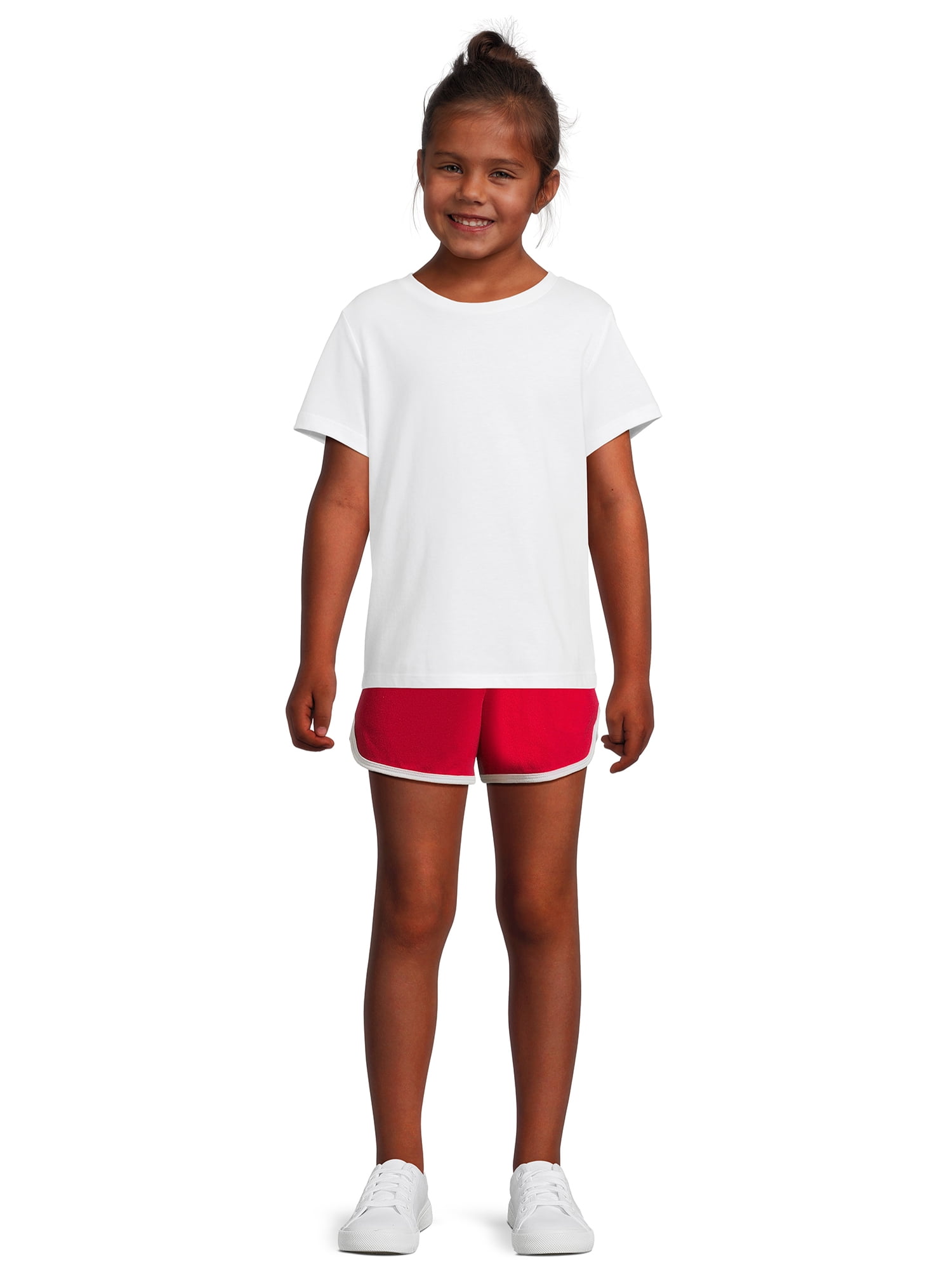 Wonder Nation Girls Print Jersey Dolphin Shorts, 2-Pack, Sizes XS-2XL & Plus