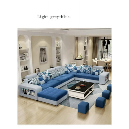 Living Room Furniture Modern Fabric Sofa European Sectional Set 1909