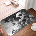thumbnail image 5 of 1pc Skull among Leaves Absorbent Non-Slip Bathroom Thickened Flannel Rug Decor,Soft,Quick Drying,Suitable For Indoor/outdoor Use,Bathrooms,Bedrooms,Kitchens,Terrace,Laundry Rooms,16"x24", 5 of 9