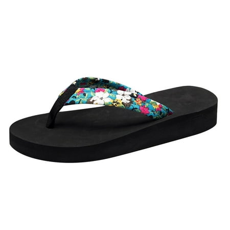 

Women Thick Heel Slippers Flat Fashionable Sandals Middle Heel Beach Summer Clip Toe Herringbone Slippers