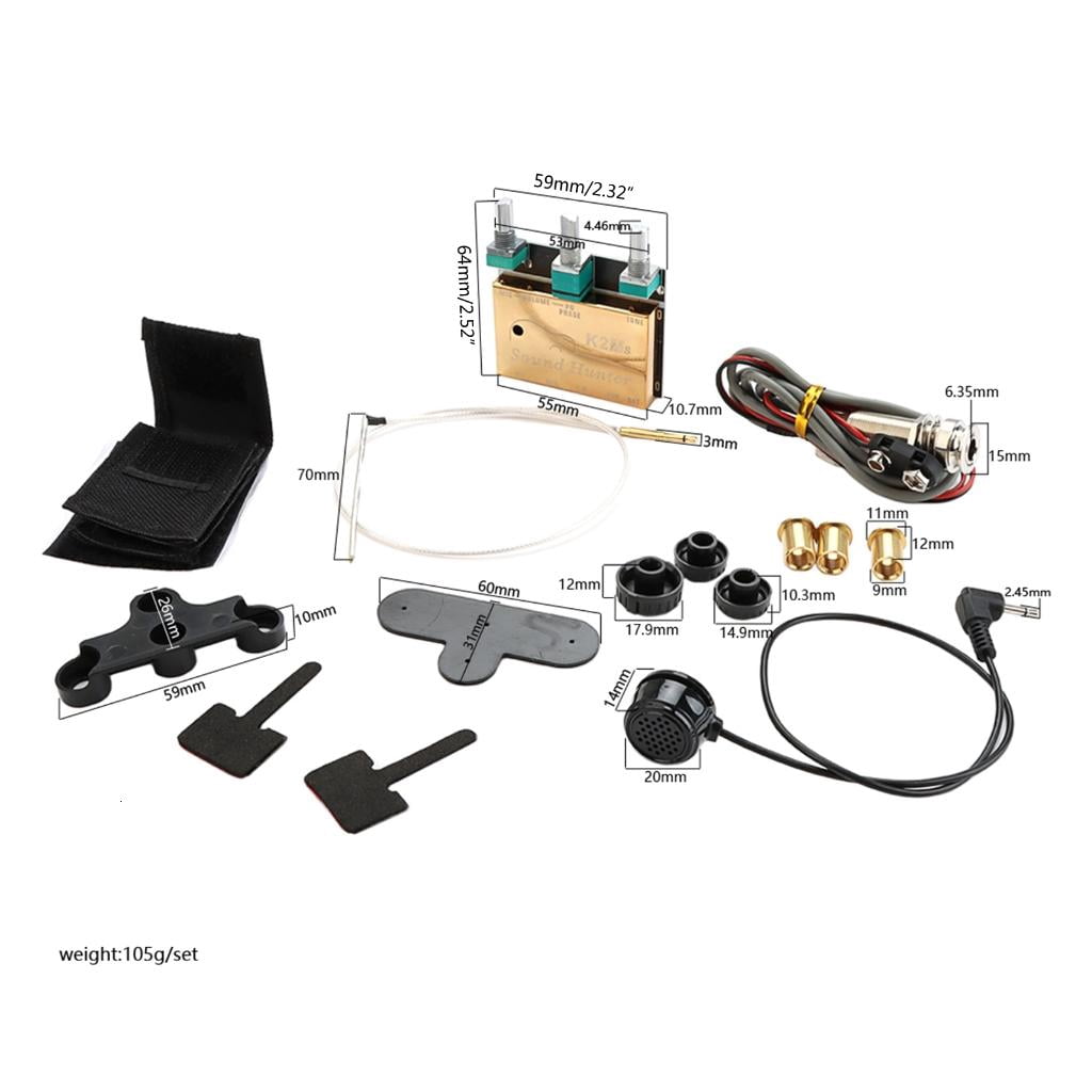 Yihuala Acoustic Guitar Onboard Active Piezo Pick Up EQ Preamp Piezo Guitar Pickup Source Preamp