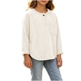 thumbnail image 6 of Bovxnpu Unisex Girls Long Sleeve Shirts Undershirts Long Sleeve Slub Cotton Base Layer Pullover Girls Tops, 6 of 7