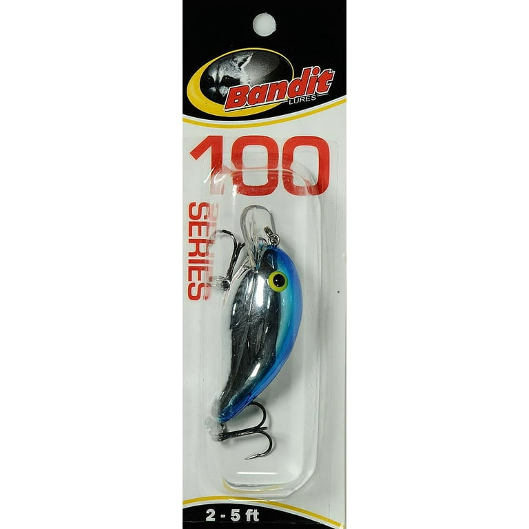 Bandit Series 100 Fishing Lure Hard Bait Crankbait Chrome Blue Back 2 in  1/4 oz