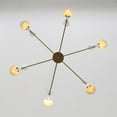 thumbnail image 4 of Italian Style Six-Arms Light Brass Sputnik Chandelier Light Fixture Raw Brass Ceiling Fixture, 4 of 7