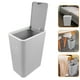 thumbnail image 3 of Bote de Basura de 15 litros con Tapa Bote de Basura con Tapa a presión Cesto de Basura de plástico pequeño para baño Cocina Oficina Rectangular Gris, 3 of 5